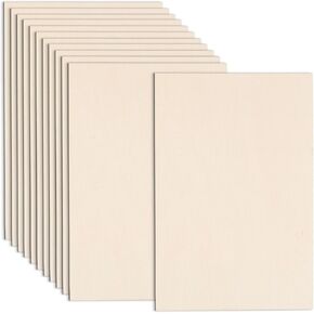 AWIZOM 12 Pack Basswood Sheets for Crafts 4 x 6 x 1/16 Inch-2 mm Thick Plywood Sheets Unfinished Wood Sheet Boards for DIY Craft Projects, Architecture Models, Engraving, Wood Burning, Staining