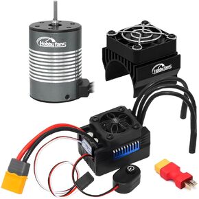 Hobby Fans Waterproof 3650 4300KV 3.175mm Shaft Brushless Motor for 1/10 RC Racing Car Off-Road Truck, Titanium