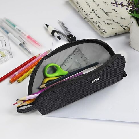Gloppie 2-PACK Pencil Bag Aesthetic Simple Pencil Pouch Practical Pencil Case Small Pen Holder Office Stationery Back to School Supplies, Black in Saudi Arabia