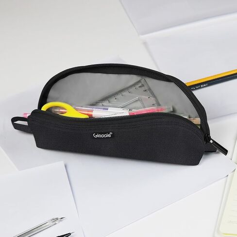 Gloppie 2-PACK Pencil Bag Aesthetic Simple Pencil Pouch Practical Pencil Case Small Pen Holder Office Stationery Back to School Supplies, Black in Saudi Arabia