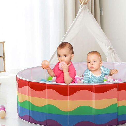 Kids Ball Pit 40Inch Foldable Double Layer Oxford Play Ball Pool with Storage Bag Playpen(Balls Not Included), Gifts for Baby Kids Girls Boys Pets as Play Yard, Baby Playpen, Fence.（Seashells） in Kuwait