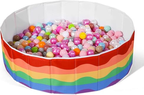 Kids Ball Pit 40Inch Foldable Double Layer Oxford Play Ball Pool with Storage Bag Playpen(Balls Not Included), Gifts for Baby Kids Girls Boys Pets as Play Yard, Baby Playpen, Fence.（Seashells） in Kuwait