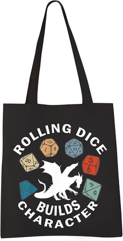 حقيبة النرد VAMSII Dungeon Master DND Lover Gifts Rolling Dice يبني شخصية DND Player لوازم حقيبة لعب الأدوار هدايا (أبيض كريمي) in Kuwait