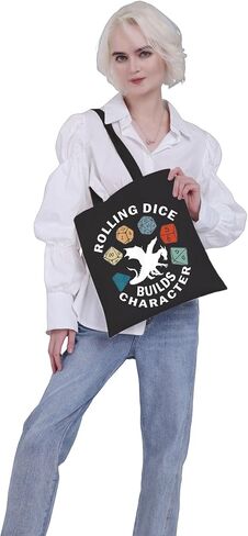 حقيبة النرد VAMSII Dungeon Master DND Lover Gifts Rolling Dice يبني شخصية DND Player لوازم حقيبة لعب الأدوار هدايا (أبيض كريمي) in Kuwait