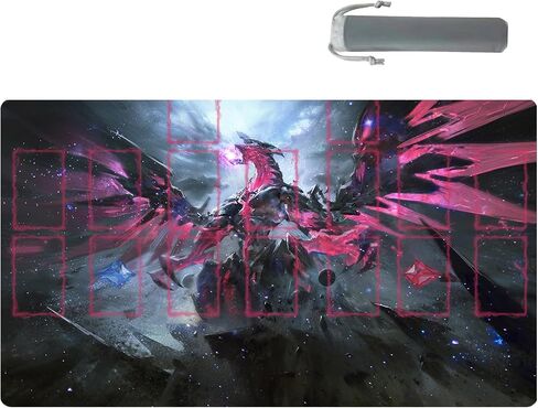 Card Rubber Play Mat Duel Mat Gaming Competition Pad Mat Card Binder Deck 23.5x13.7in (Red Rose Dragon 2) in Saudi Arabia