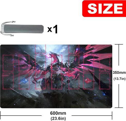 Card Rubber Play Mat Duel Mat Gaming Competition Pad Mat Card Binder Deck 23.5x13.7in (Red Rose Dragon 2) in Saudi Arabia