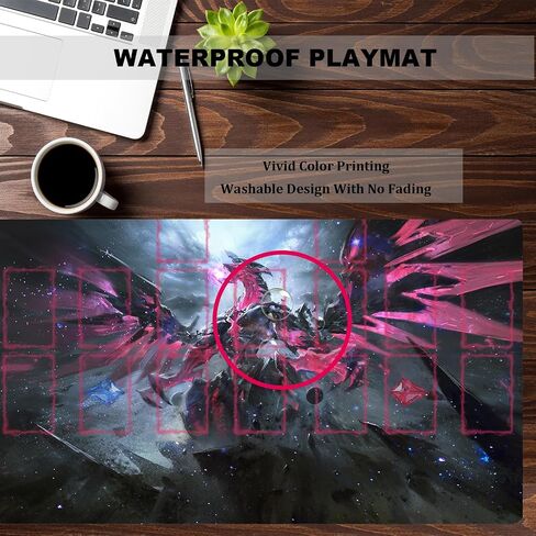 Card Rubber Play Mat Duel Mat Gaming Competition Pad Mat Card Binder Deck 23.5x13.7in (Red Rose Dragon 2) in Saudi Arabia