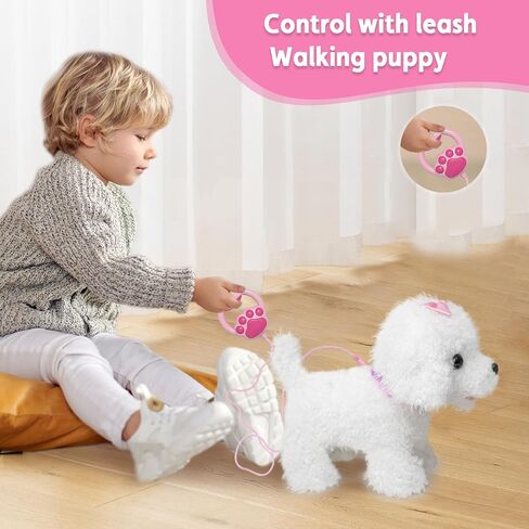 YH YUHUNG Walking Dog Toys for Kids with Remote Control Leash, Plush Electronic Pets Puppy Interactive Dog That Walk, Bark, Head Nod, Wags Tail(Brown) in Kuwait