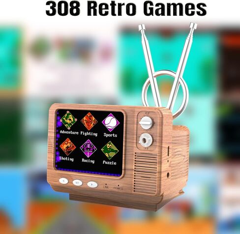 ألعاب إلكترونية لوحدة تحكم الألعاب الرجعية مع 308 ألعاب توصيل وتشغيل، ألعاب إلكترونية صغيرة محمولة باليد، ألعاب سفر 3.0 بوصة، هدايا للأولاد والبنات (أحمر) in Kuwait