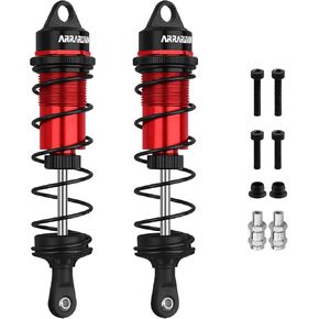 RC Shock Absorbers, 4PCS 130mm RC Car Rear Shock Absorber 1/8 Scale Adjustable Shocks Compatible with 1/8 Arrma Typhon,Traxxas-Sledge-ALUM, FS Racing JLB HSP LRP Hobao Hongnor DF Truggy (Red＆Black)