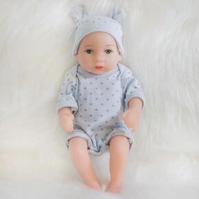 ENA Reborn Baby Doll Realistic Silicone Vinyl Baby 10 inch Weighted Soft Body Lifelike Doll Gift Set for Ages 3+ (blue star boy, 10 inch)
