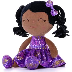 Gloveleya Doll Baby Dolls Soft Rag Doll Baby Girl Gifts Curly Spring Girl 3PC(4)
