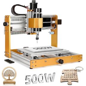 آلة Lunyee 3018 Pro Ultra CNC بقدرة 500 وات، آلة توجيه CNC معدنية بالكامل، مفاتيح حد آلة نقش 3 محاور مطورة وإيقاف الطوارئ مع تحكم GRBL دون اتصال للمعادن والخشب والأكريليك وPCB MDF