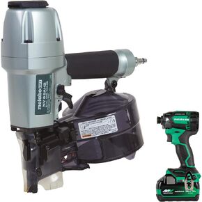 Metabo HPT Pneumatic Siding Nailer + 18V Impact Driver Pro Bundle Kit, 2-1/2 Inch Coil Siding Nailer with BONUS 18V Triple Hammer Impact Driver Kit, KNV65AH2