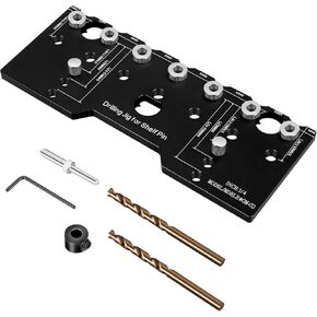Shelf Pin Jig,1/4 Inch Shelf Pin Drilling Jig,Cabinet Hardware Jig,Drill Guide for Straight Holes,Cabinet Handle Jig,for Woodworking Tools