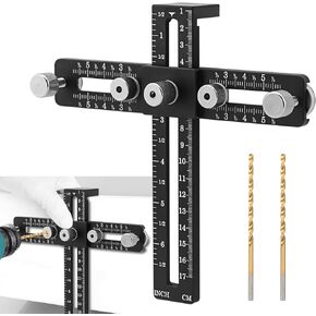 PMMJ Cabinet Hardware Jig Tool,Adjustable Cabinet Handle Template Tool with Alignment Hole for Knobs,Handles and Pulls