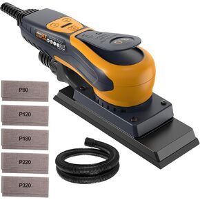 MAXXT 350W Sheet Sander - Woodworking Sander - Electric Palm Sander - 3.0mm Orbit - Brushless Motor - 10pcs Dust-free Sanding Discs - Universal Dust Outlet Adaptor - Compact Lightweight Design
