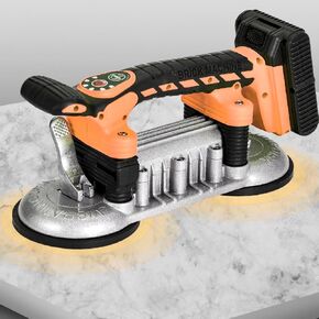 IMT Tile Installation Tool Vibration Machine, Double Suction Cup Vibrator Handheld Tiling Leveling Laying, 24000r/min 12000mAh 6 Speeds
