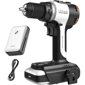 Litheli 20V MAX Brushless Drill Driver Set, Power Drill with 2.0Ah Li-ion Battery
