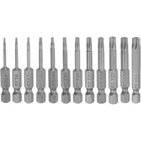 12pcs Torx Screwdriver Bit Set T5-T40 2" Length S2 Steel Magnetic Star 6 Point Head Screwdrivers Drill Bits with 1/4 Inch Hex Shank