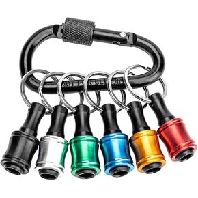 Bit Holder Keychain 1/4 Socket Hex Shank Screwdriver Bits Holder Light-weight for Impact Driver Drill Bit Keychain Extension Bar Quick Release Easy Change Tools & Home Improvement Gift (Black)