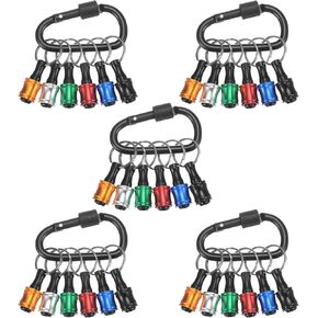 30PCS Keychain Aluminum Alloy Screwdriver Bits Holder Extension Bar Release Drill Screw Adapter Quick-Change Portable Lightweight for 1/4 in Hex Shank