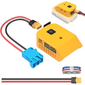 Power Wheel Adapter for Dewalt 20V Battery, with Wire Harness Connector Compatible with Peg-Perego 12 Volt Ride On Toys, Battery Protection USB Charger Adapter for DIY Rc Toys and Truck