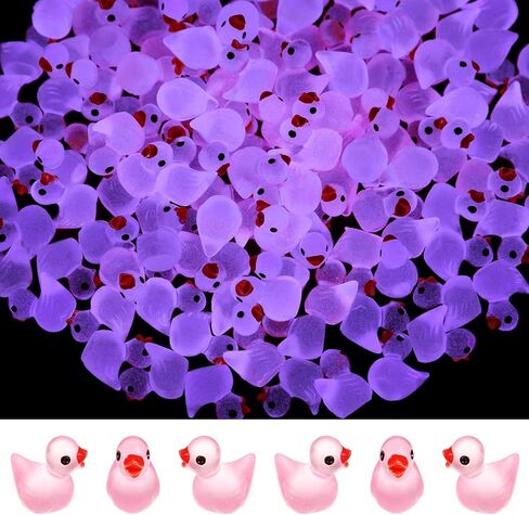 Tarpop 150 Pcs Luminous Tiny Ducks Miniature Duck Figures Micro Dollhouse Accessories Landscape Gardening Decoration Ornaments(Green) in Kuwait