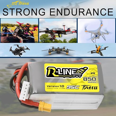TATTU R-Line 850mAh 14.8V 95C 4S LiPo Battery Pack with XT30 Plug(2 Pcs) in Saudi Arabia