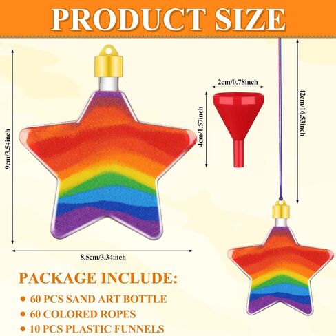60Pcs Sand Art Bottles 120ml Plastic Potion Bottles Plastic Bottle Sand Container Plastic Sand Art Bottles DIY Colored Sand Bottle Kit Sand Art Activity Kit for DIY Art Activity Fun Party Supplies in Kuwait