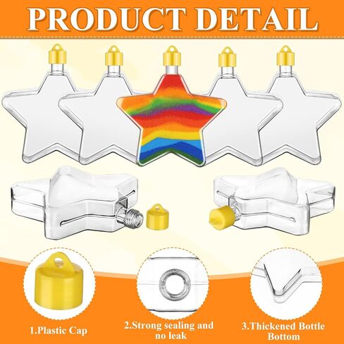 60Pcs Sand Art Bottles 120ml Plastic Potion Bottles Plastic Bottle Sand Container Plastic Sand Art Bottles DIY Colored Sand Bottle Kit Sand Art Activity Kit for DIY Art Activity Fun Party Supplies in Kuwait
