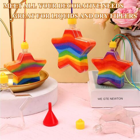 60Pcs Sand Art Bottles 120ml Plastic Potion Bottles Plastic Bottle Sand Container Plastic Sand Art Bottles DIY Colored Sand Bottle Kit Sand Art Activity Kit for DIY Art Activity Fun Party Supplies in Kuwait