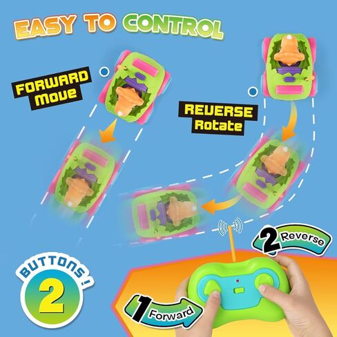 Nueplay Remote Control Car for Toddler Age 2 3 4 5, Electric RC Car Toys with Light & Music, Toddler Dinosaur Toys, Dino Race Car Vehicles, Dinosaur Figures Truck, Birthday Gift for Boys & Girls Green in Kuwait