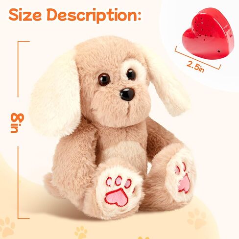 12" Heartbeat Recordable Teddy Bear,Voice Recorder Plush Toy Stuffed Animal Soft Fuzzy Doll Gifts Messages Recording Playback for Kids Birthday Children's Day in Kuwait