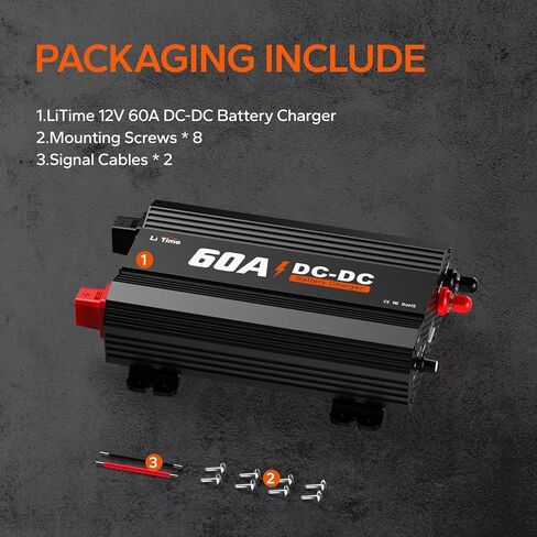 شاحن بطارية LiTime 12V 40A DC إلى DC مناسب لبطاريات LiFePO4 وحمض الرصاص وSLA والجل وAGM والكالسيوم. شاحن ثلاثي المراحل للتطبيقات واسعة النطاق والمركبات الترفيهية والقوارب واليخوت. in Kuwait