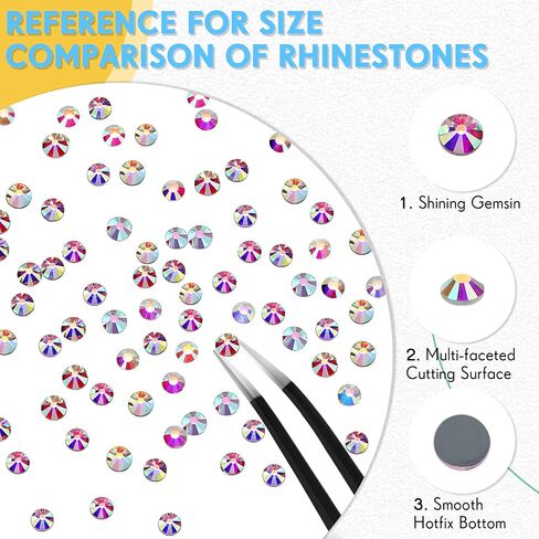 14400 Pcs Crystal Hotfix Rhinestone Large Quantity Glass Flatback Rhinestones Hot Fix Crystal Rhinestones Round Crystal Gems Glass Stones for Clothes Shoes DIY Crafts Supplies (SS10, Black) in Kuwait