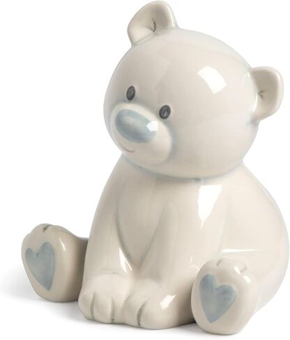 DEMDACO Teddy Bear Blue and Tan 7 x 5.5 Inch Ceramic Stoneware Piggy Money Bank in Saudi Arabia