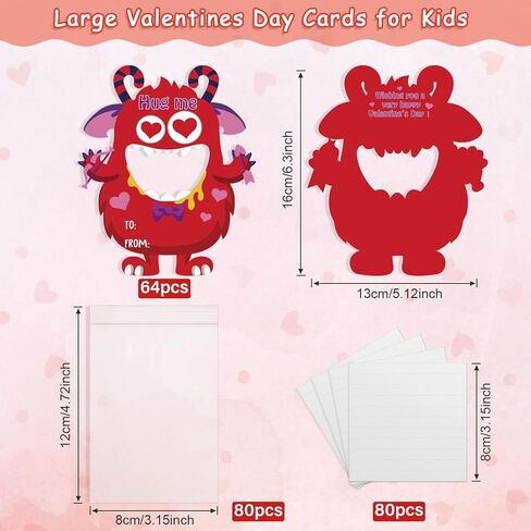 40 مجموعة من مجموعات الحرف اليدوية لعيد الحب للأطفال، بطاقات وحشية لعيد الحب للأطفال، زينة معلقة لحرف عيد الحب الورقية، أنشطة ترفيهية لعيد الحب للأولاد والبنات في المدرسة والمنزل in Kuwait