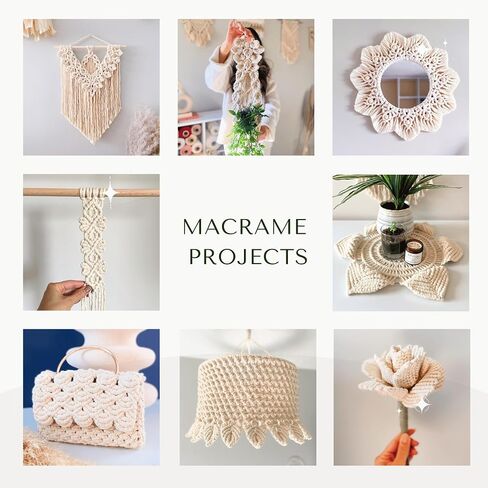 BOCHIKNOT Macrame Cord 3mm x 650yds Bulk Roll - Natural Single Strand Macrame Cotton Cord - Macrame Supply - Large Roll of Macrame Cotton Rope for Knotting, Wall Hangings, Plant Hangers (Natural) in Saudi Arabia