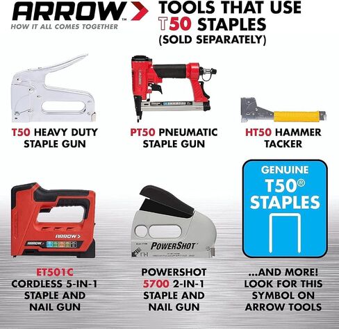Arrow 506 Heavy Duty T50 3/8-Inch Leg Length, 3/8-Inch Crown, Staples for Upholstery, Construction, Furniture, Crafts, 1250-Pack in Saudi Arabia