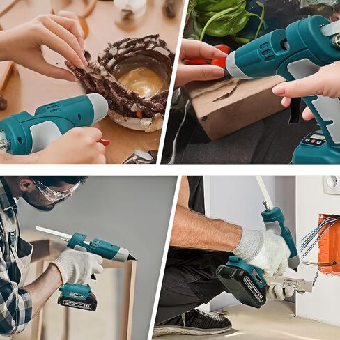 Cordless Hot Glue Gun Kit, Digital Temperature-controlled Electric Glue Gun with 10Pcs 11mm Glue Sticks for Arts Crafts DIY Festival Decor School Home Repair（Batteries Includes ） in Saudi Arabia