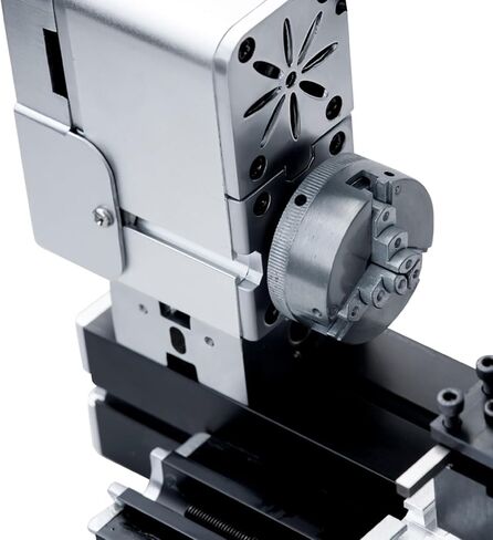 ZHRUI Electroplated all Metal Mini Miniature Didactical Metal Lathe 50mm Center 36W 20000RPM for Processing Aluminum,Wood, Plastic Materials (Heighten Style) in Kuwait