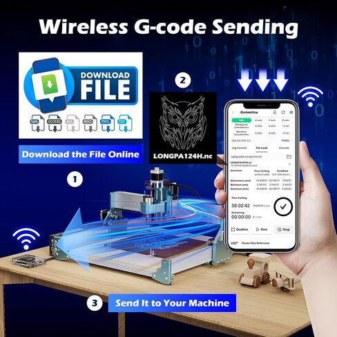 Genmitsu GGW-U232 Wireless Wi-Fi Module Kit, App G-Code Sending, Remote Control and Monitor CNC Milling Machine Offline Controller for PROVerXL 4030, PROVerXL 4030 V2, PROVerXL 6050 in Saudi Arabia