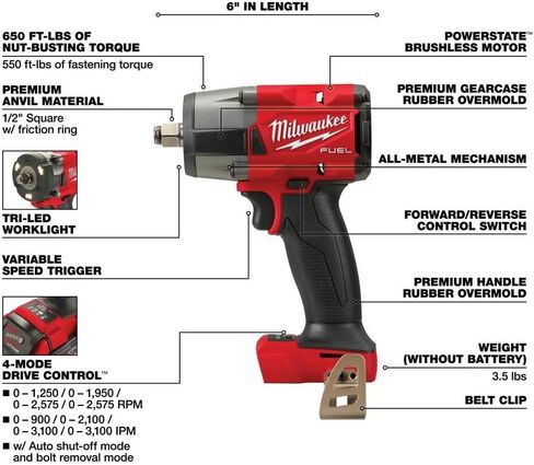 Milwaukee M18 FUEL 18V Lithium-Ion Brushless Cordless Combo Kit with Two 5.0 Ah Batteries, 1 Charger, 2 Tool Bags (7-Tool) in Saudi Arabia
