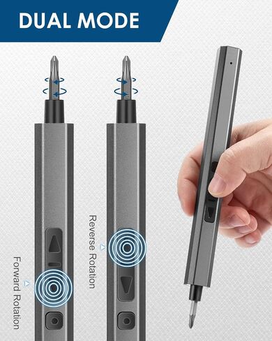 Vastar Mini Electric Screwdriver, 42 in 1 Cordless Precision Screwdriver Set with 34 Magnetic Precision Bits, Rechargeable Portable Repair Tool Kit with LED Lights for Phones Laptops Glasses Camera in Saudi Arabia