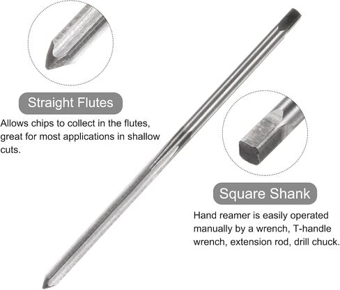 uxcell Hand Reamers, 2mm H7 Metric Reamer Drill Bit for Metal Wood Hole Reaming, Straight Flute High Speed Steel (HSS) Tool in Kuwait