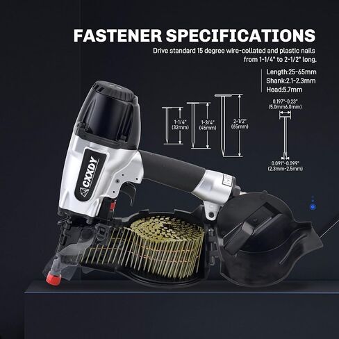 CXXDY Siding Nail Gun 15 Degree 1-1/4" to 2-1/2" Pneumatic Coil Siding Nailer for Siding, Framing, and Fencing - Professional-Grade Performance for Contractors and DIY in Saudi Arabia