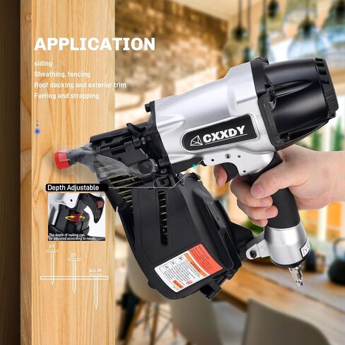 CXXDY Siding Nail Gun 15 Degree 1-1/4" to 2-1/2" Pneumatic Coil Siding Nailer for Siding, Framing, and Fencing - Professional-Grade Performance for Contractors and DIY in Saudi Arabia