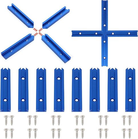 Iverntech 8 pcs Black T-Track Intersection Kit For Double Cut Jig Profile Universal T Tracks,With Predrilled Mounting Holes and 16 Pcs Screws in Saudi Arabia