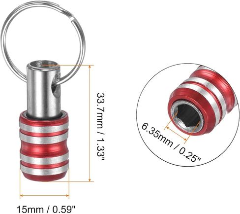6 قطع حامل لقم 1/4 بوصة سداسية الشكل محمولة من سبائك الألومنيوم مفك براغي سريع التغيير وحامل لقم الثقب أداة لقضيب تمديد مفك الصدمات، أسود in Kuwait